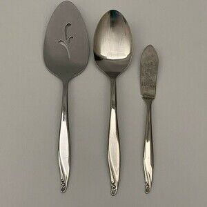 Wm. A Rogers Oneida Surf Club Stainless Serving Spoon Pie Server Butter Knife